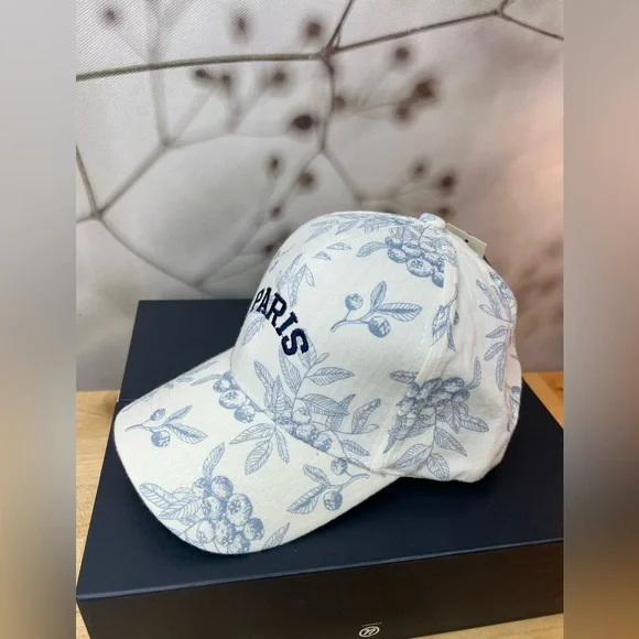 Floral print and embroidered PARIS cap, NEW. fresh and unique French style - Picture 2 of 9